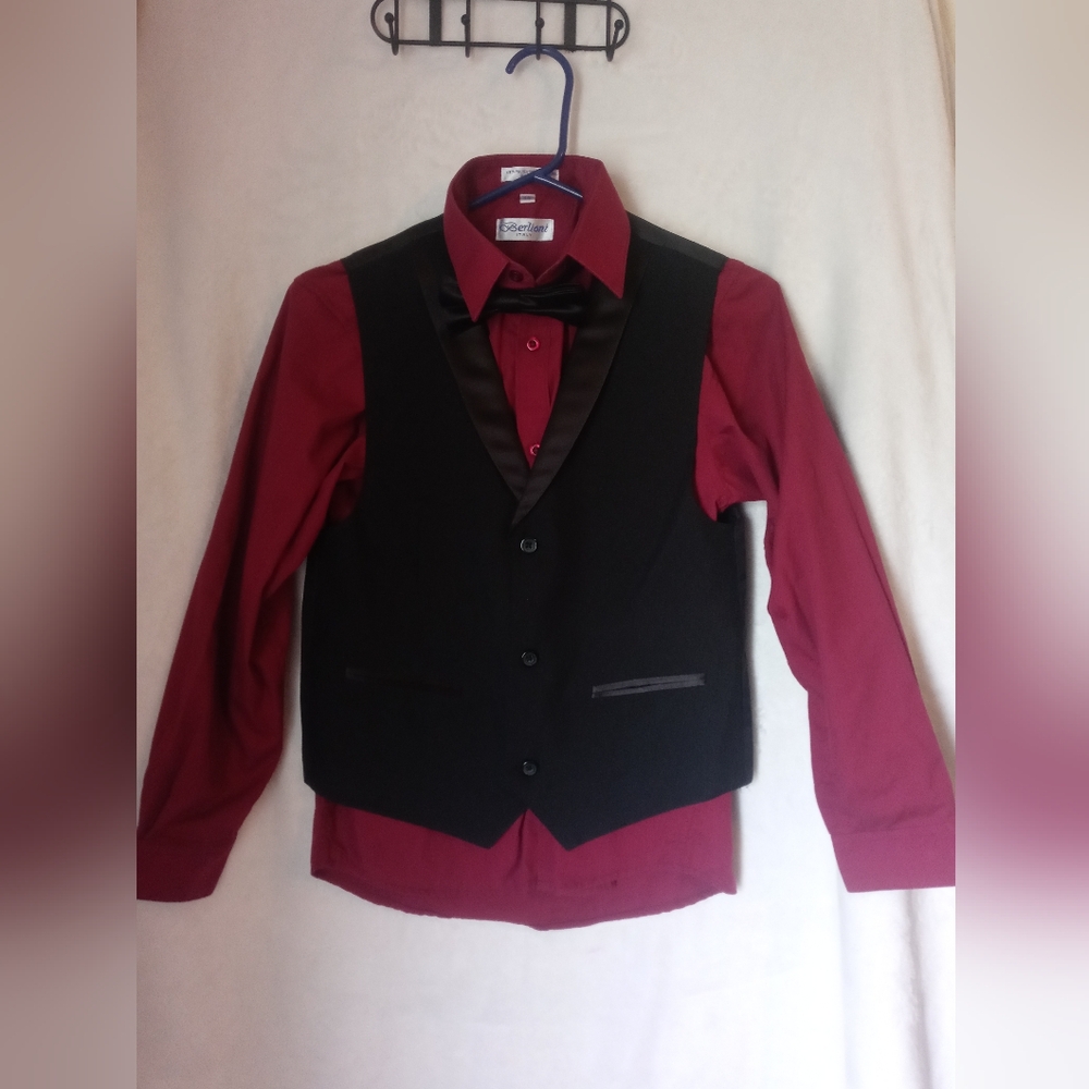Boys dress shirts with vest and bowtie included size 14